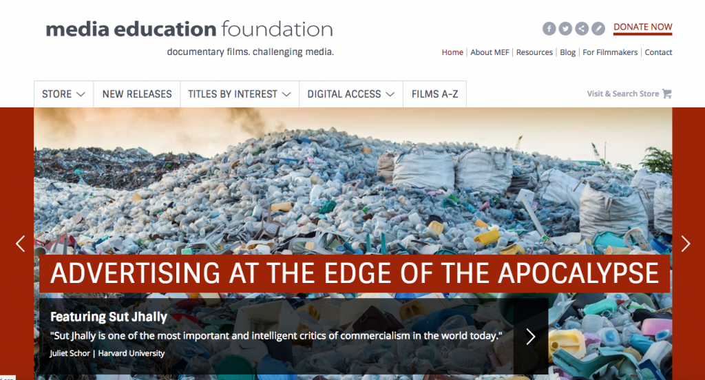 media education foundation website screenshot