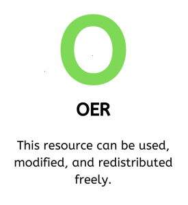 OER - This resource can be used, modified, and redistributed freely.
