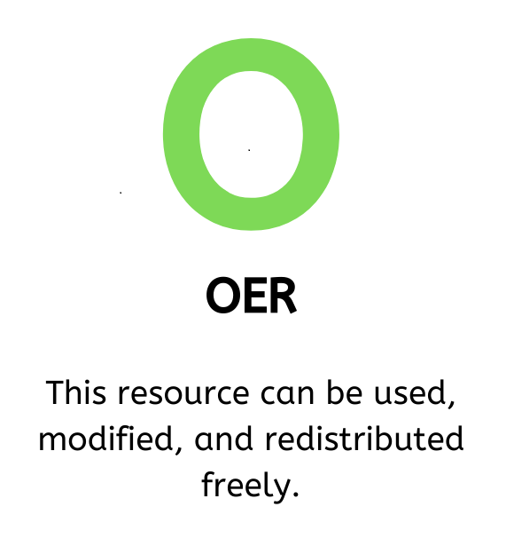 OER - This resource can be used, modified, and redistributed freely.